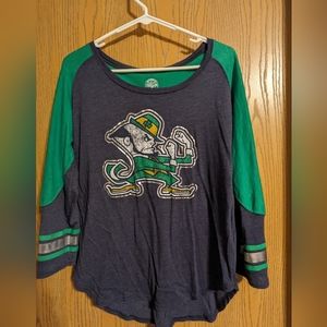 Women's Notre Dame 3/4 sleeves top.